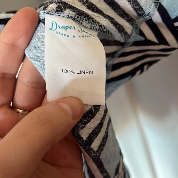 NWT Draper James lattice button down sleeveless shirt dress blue white print XL - Picture 5 of 8